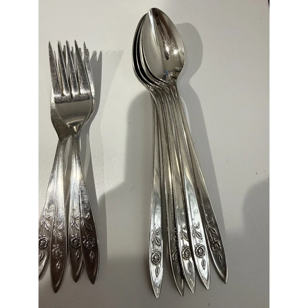 Vintage 1960's Oneida Community MY ROSE Stainless Flatware‎ Lot of 19